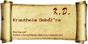 Krautheim Debóra névjegykártya